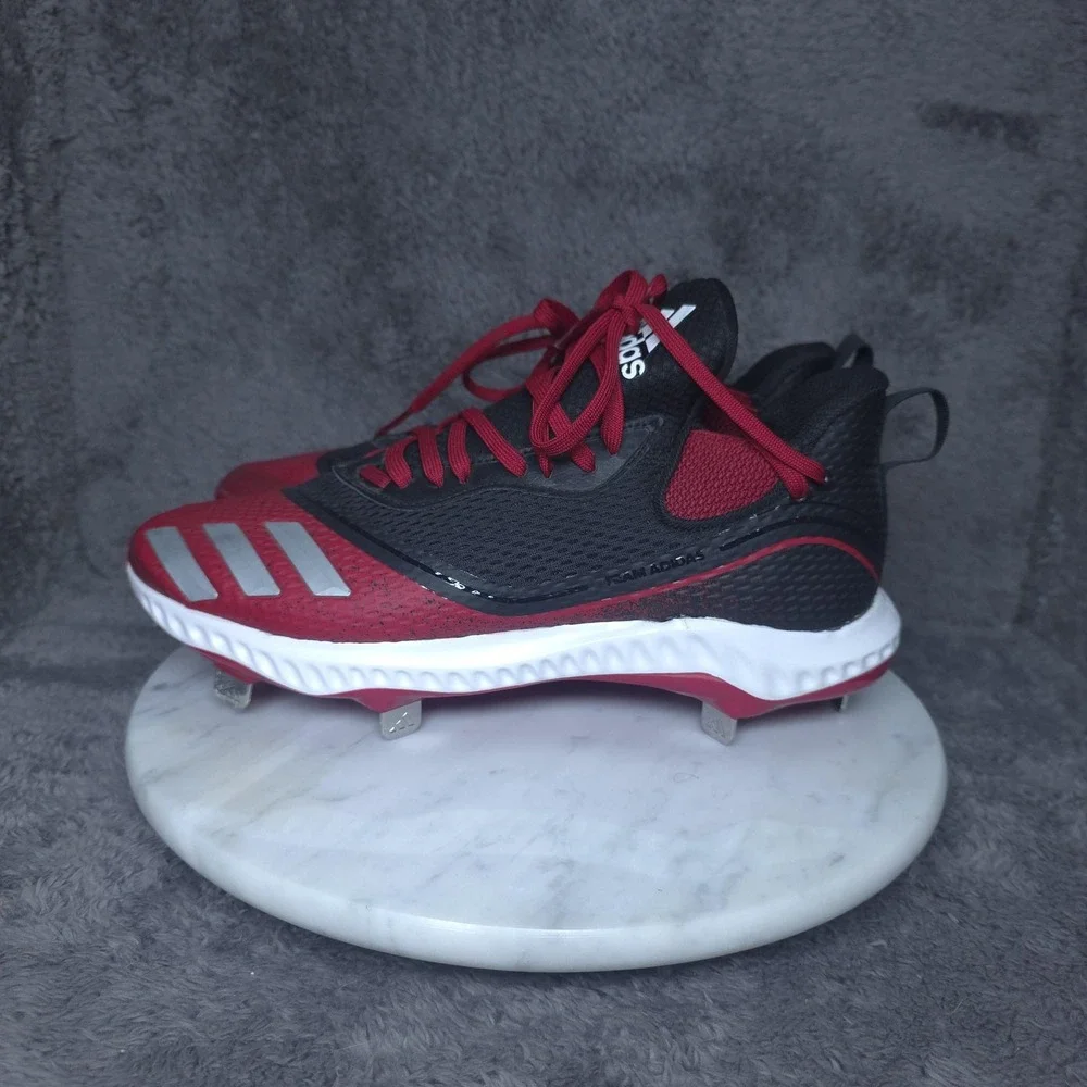 Adidas Metal Baseball Cleats Shoes Mens 7.5 Team Red Black Bounce G28254